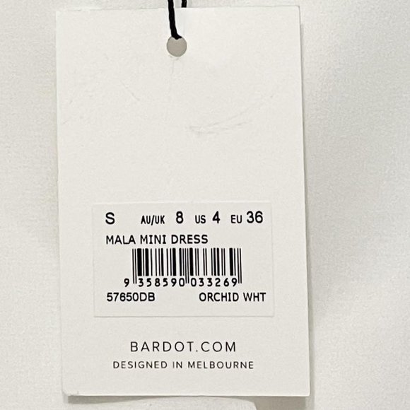 Bardot Size 4 Mala Long Sleeve Tiered Mini Dress in Orchid White NWT - Picture 6 of 6